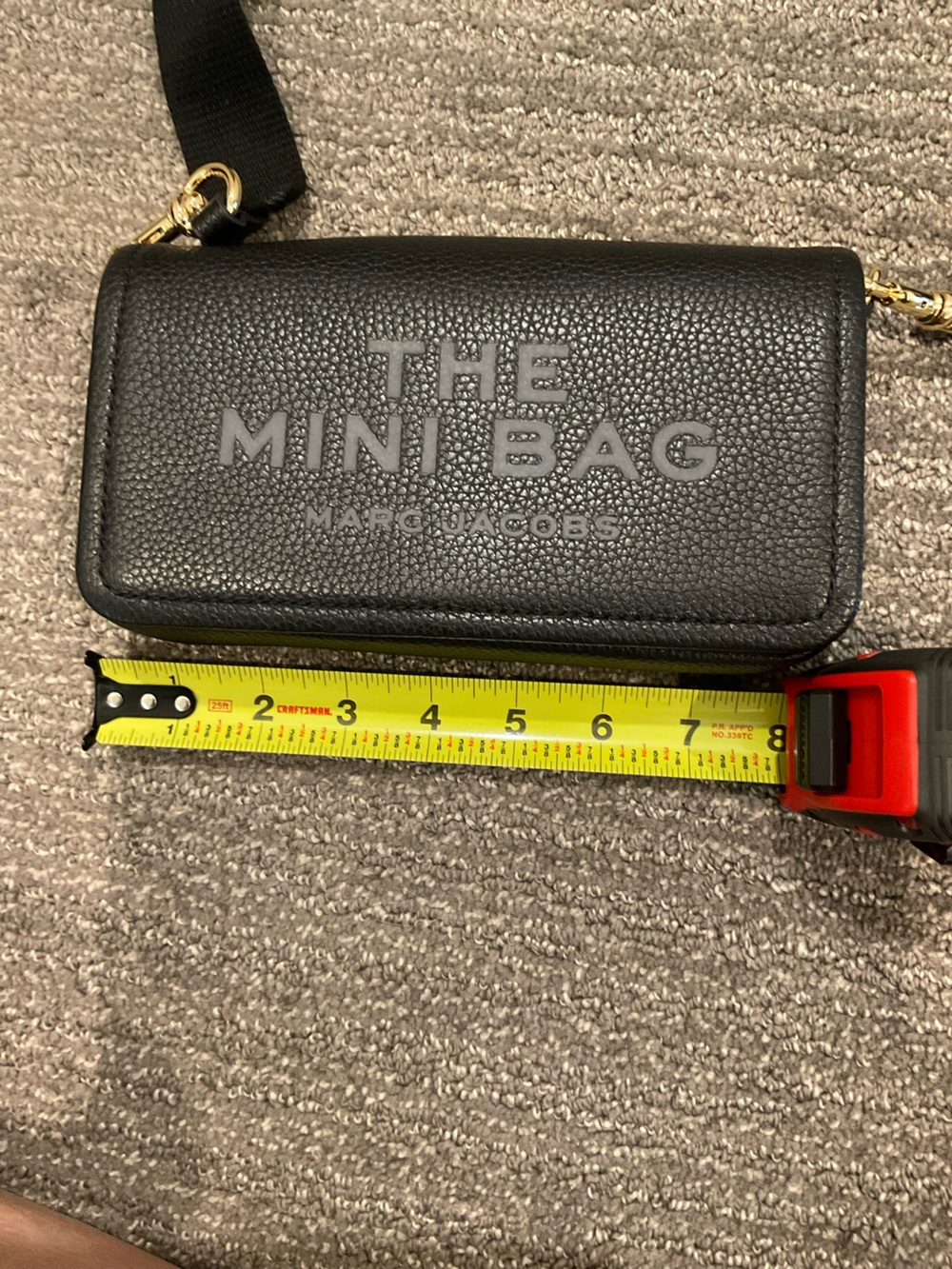 Marc Jacobs Black The Mini Bag with Gold-Tone Hardware - Picture 14 of 16